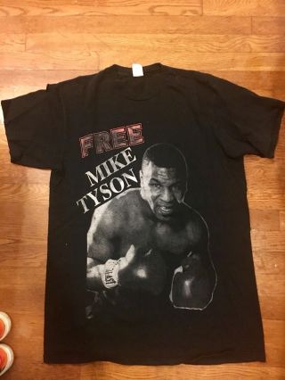 Vtg 90s Mike Tyson T Shirt Rap Tee Double Sided Hip Hop Bite Iron Xl Bootleg