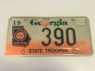 Vintage Georgia State Police Highway Patrol Trooper License Plate