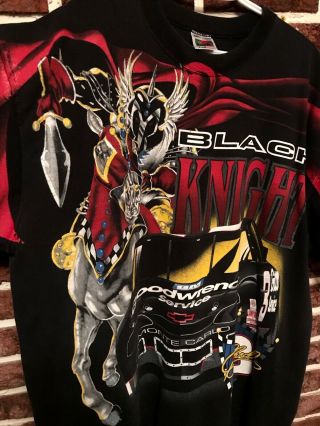 Vtg 90s Dale Earnhardt 3 Black Knight Nascar T Shirt 2xl All Over Print Og Euc,