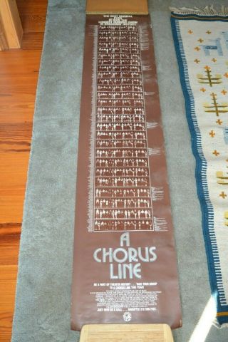 A Chorus Line Poster 72 " X 16 " Longest Running Show On Broadway 1983 Rare Scarce