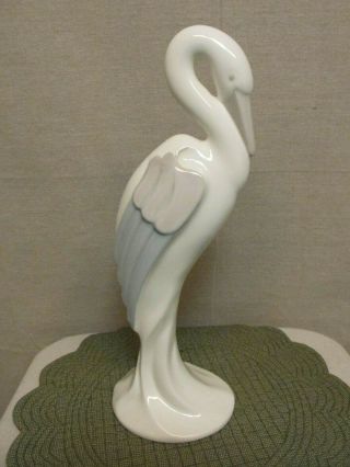 Vintage Haeger Large Ceramic Ivory Crane Heron Egret Bird Art Pottery 400 Figure