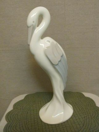 Vintage Haeger Large Ceramic Ivory Crane Heron Egret Bird Art Pottery 400 Figure 4
