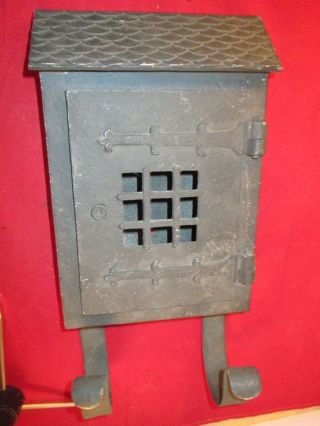 Vintage Hammered Cast Aluminum Mailbox Unusual Wall Mounted Cottage