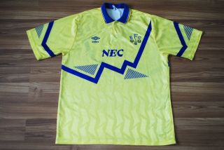 Everton England 1990/1991/1992 Away Football Shirt Jersey Umbro Rare Vintage Xl