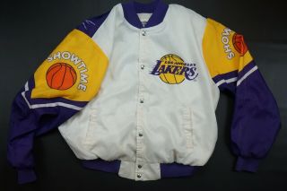 Rare VTG CHALK LINE Los Angeles Lakers Fanimation Power Showtime Jacket 90s XL 2