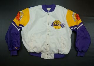 Rare VTG CHALK LINE Los Angeles Lakers Fanimation Power Showtime Jacket 90s XL 3