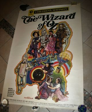 Very Rare The Wizard Of Oz Movie Poster R - 1970 - Judy Garland - 60 " X40 "