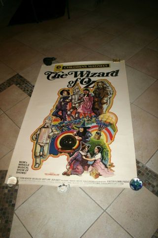 Very Rare The Wizard Of Oz Movie Poster R - 1970 - Judy Garland - 60 