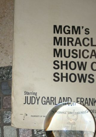 Very Rare The Wizard Of Oz Movie Poster R - 1970 - Judy Garland - 60 