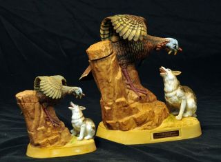 Vintage Austin Nichols ‘86 Wild Turkey And Coyote Large And Mini Decanters