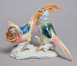 Large Vintage Karl Ens German Porcelain Bird Group Figure