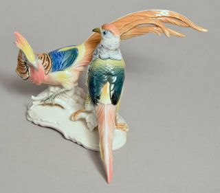 LARGE VINTAGE KARL ENS GERMAN PORCELAIN BIRD GROUP FIGURE 4