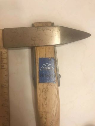 Vintage Wood Handle Alpine Ice Rock Mountain Climbing Stubai Piton Hammer Tool