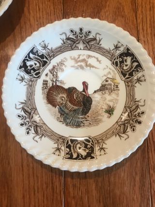 JOHNSON Brothers Barnyard King TURKEY Set Of 6 CUPS and SAUCERS Vintage 5