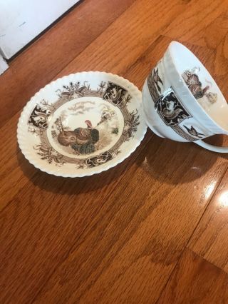 JOHNSON Brothers Barnyard King TURKEY Set Of 6 CUPS and SAUCERS Vintage 7