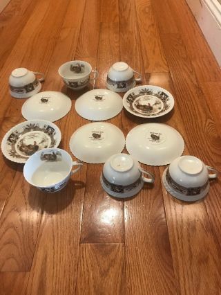 JOHNSON Brothers Barnyard King TURKEY Set Of 6 CUPS and SAUCERS Vintage 8