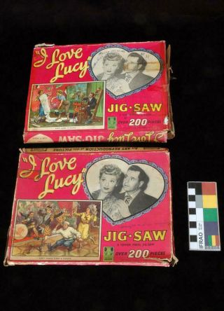 2 Rare Vintage I Love Lucy Tower Press Jig - Saws 1950 
