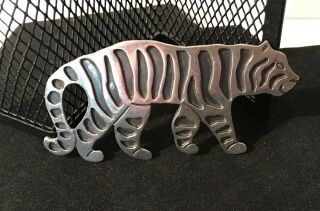 Fabulous vintage Mexican Sterling Silver tiger Pendant/ Brooch Pin 3