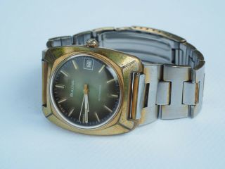 Vintage Mens Bulova N6 Automatic Swiss Made Watch Date Gold Plated