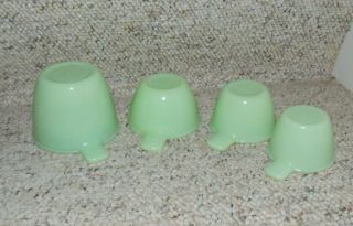 Vintage Jadeite Jeannette Set Of 4 Measuring Cups 1/4 C - 1 Cup/ 8oz