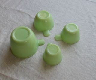 Vintage Jadeite Jeannette Set of 4 Measuring Cups 1/4 C - 1 Cup/ 8oz 8