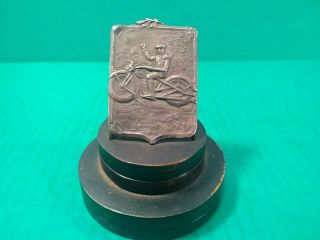 Rare Vintage Antique Motorcycle Racing Trophy,  Harley/ Indian / Owl Run / Mvr