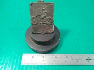 RARE VINTAGE Antique MOTORCYCLE Racing TROPHY,  HARLEY/ INDIAN / Owl Run / MVR 8