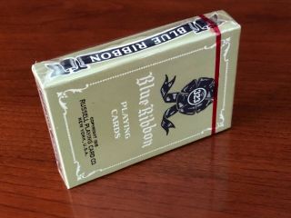 1 DECK Vintage Blue Ribbon Rosette playing cards w/tax stamp 2