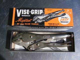 Vintage Petersen Vise Grip No.  7r Locking Pliers & Paper