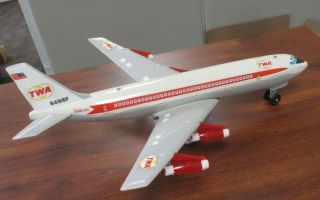 Vintage MARX TWA AIRLINE BATTERY OPERATED JET PLANE TOY w/ORIG BOX 6
