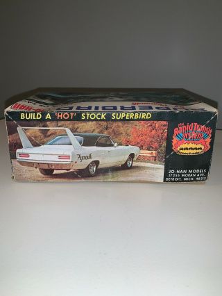 RARE JO - HAN SUPERBIRD BY PLYMOUTH STOCK OR NASCAR MOLDED IN PETTY BLUE GC - 1470 3