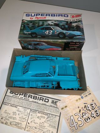 RARE JO - HAN SUPERBIRD BY PLYMOUTH STOCK OR NASCAR MOLDED IN PETTY BLUE GC - 1470 5