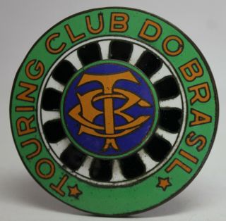 Rare Vintage Touring Club Do Brasil/ Brazil Automobile Club Enamel Car Badge