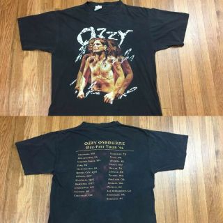 Vintage 90s Ozzy Osbourne Ozzfest Concert T Shirt Sz Xl Metal Double Sided Rare