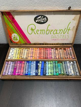 Vintage Rembrandt Soft Pastels By Talens,  Made In Holland 60 Piece Box