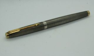 Vintage Parker 75 Sterling Silver Fountain Pen 14k Nib 585 Gold