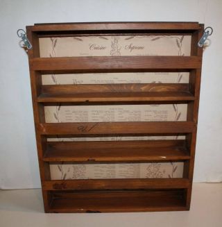 Vintage 1970 ' s THREE MOUNTAINEERS Wood 3 Shelf Spice/Herb Cabinet - Made in USA 7