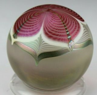 Vtg Stuart Abelman Studio Art Glass Paperweight Decor Signed 1987