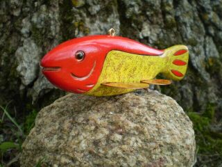Jay McEvers Fish Decoy lure fishing spearing carved wood rod spear ice folk art 4