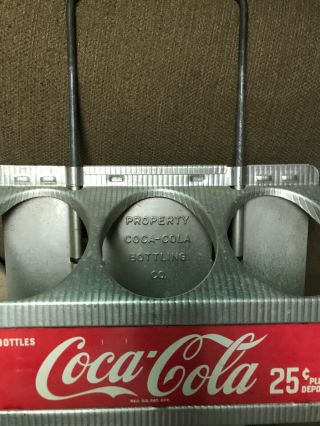Vintage Aluminum Metal Coca - Cola,  Coke 6 - Pack Bottle Holder/carrier Has Wear