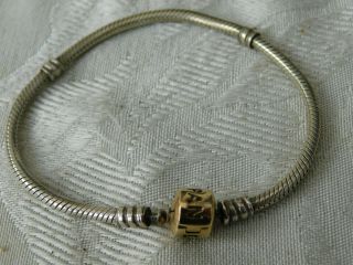 Vintage 14ct 585 Gold & Silver Pandora Charm Bracelet