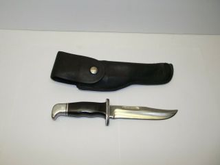 Vintage Early ?? Buck Fixed Blade Hunting Knife & Sheath 119?? See No - Reserve