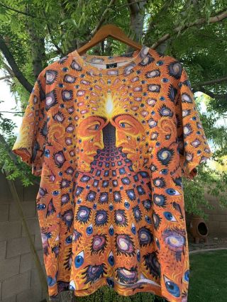 Vintage Alex Grey Psychedelic Cosmic Art Shirt Dmt Mushrooms Festival Print