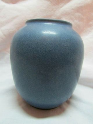 Vintage Marblehead Pottery Undecorated Hand Thrown Matte Blue 5 " Vase