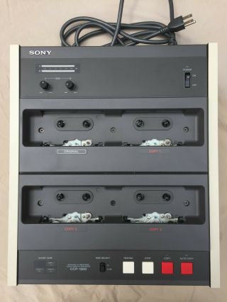 Vintage Sony Ccp - 1300 Audio Cassette Duplicator High Speed With Cover & Cord