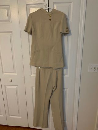 Vintage1970s Valentino For Twa Trans World Airlines Stewardess Pant Suit Rare