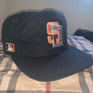 Vintage San Diego Padres Sports Specialties Plain Logo Black Dome Rare Snapback