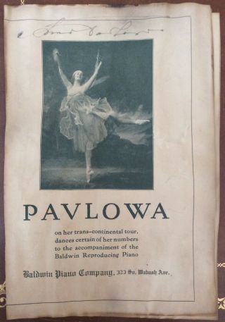 Rare 1925 Signed Anna Pavlova Farewell American Tour Program 4