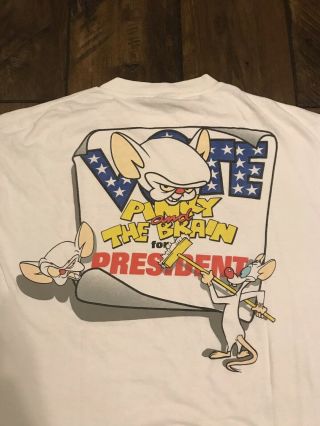 VTG 1996 Pinky And The Brain T Shirt Animaniacs Warner Bros Cartoon 90s USA Tee 4