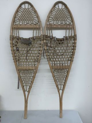 The Maine Snow Show By Ll Bean Antique Wooden Snowshoes 14”x48” Vintage Wooden